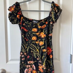 Floral Black Dress